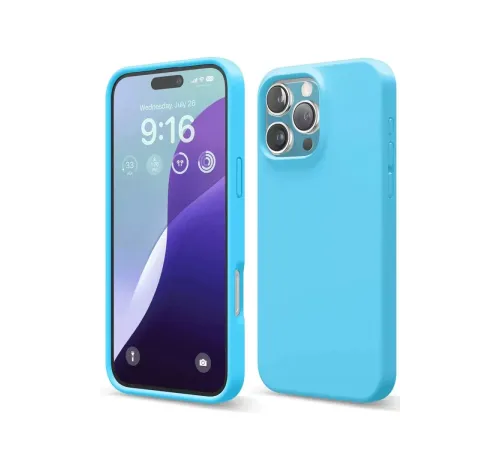 Apple iPhone 16 Pro Max Kılıf Nano içi Kadife Silikon - Mavi