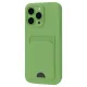 Apple iPhone 16 Pro Kılıf Kelvin Kartvizitli Silikon - Açık Yeşil