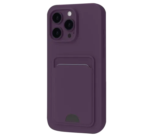 Apple iPhone 16 Pro Kılıf Kelvin Kartvizitli Silikon - Derin Mor
