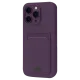 Apple iPhone 16 Pro Kılıf Kelvin Kartvizitli Silikon - Derin Mor