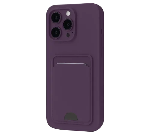 Apple iPhone 16 Pro Kılıf Kelvin Kartvizitli Silikon - Derin Mor