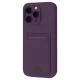 Apple iPhone 16 Pro Max Kılıf Kelvin Kartvizitli Silikon - Derin Mor