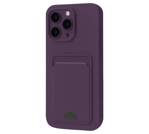 Apple iPhone 16 Pro Max Kılıf Kelvin Kartvizitli Silikon - Derin Mor