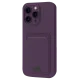 Apple iPhone 16 Pro Max Kılıf Kelvin Kartvizitli Silikon - Derin Mor