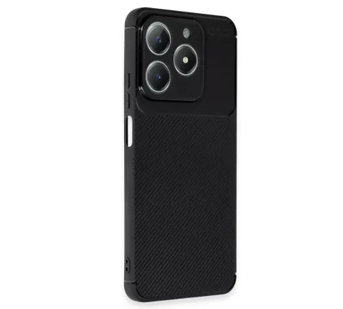 Realme C61 Kılıf Auto Focus Karbon Kapak - Siyah