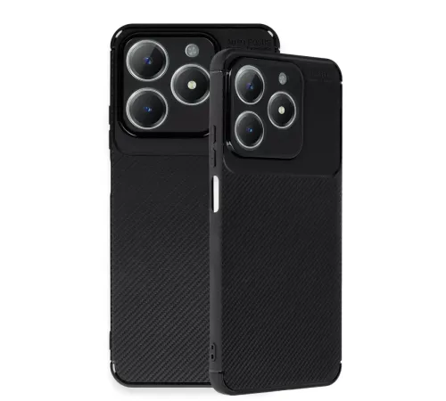 Realme C61 Kılıf Auto Focus Karbon Kapak - Siyah
