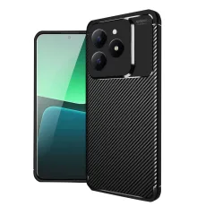 Realme C61 Kılıf Auto Focus Karbon Kapak - Siyah