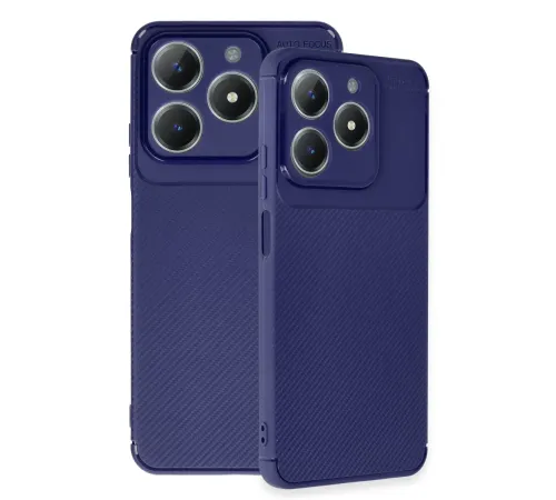 Realme C61 Kılıf Auto Focus Karbon Kapak - Lacivert