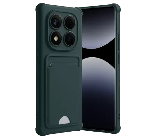 Xiaomi Redmi Note 14 Pro 5G Kelvin Kartvizitli Silikon - Koyu Yeşil