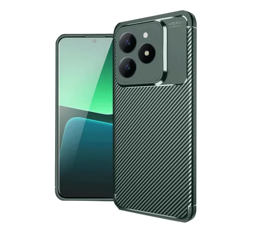 Realme C61 Kılıf Auto Focus Karbon Kapak - Koyu Yeşil