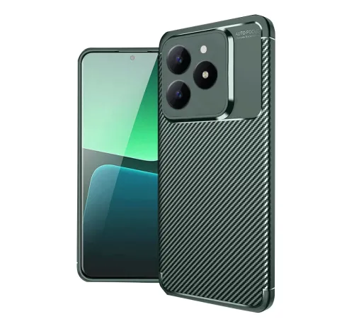 Realme C61 Kılıf Auto Focus Karbon Kapak - Koyu Yeşil