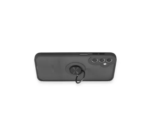 Samsung Galaxy A24 4G Kılıf Montreal Yüzüklü Silikon Kapak - Siyah