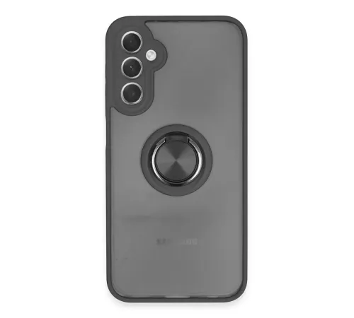 Samsung Galaxy A24 4G Kılıf Montreal Yüzüklü Silikon Kapak - Siyah