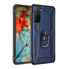 Samsung Galaxy S21 Kılıf Sofya Yüzüklü Silikon Kapak - Lacivert