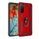 Samsung Galaxy S21 Kılıf Sofya Yüzüklü Silikon Kapak - Kırmızı