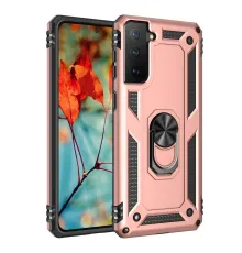 Samsung Galaxy S21 Kılıf Sofya Yüzüklü Silikon Kapak - Rose