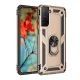 Samsung Galaxy S21 Kılıf Sofya Yüzüklü Silikon Kapak - Gold