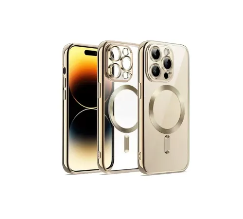 Apple iPhone 13 Pro Max Kılıf Kross Magneticsafe Kapak - Gold