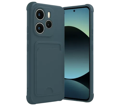 Xiaomi Redmi Note 14 4G Kelvin Kartvizitli Silikon - Koyu Yeşil
