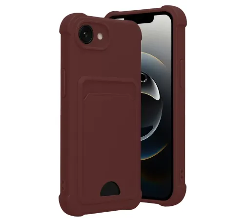 Apple iPhone 16E Kelvin Kartvizitli Silikon - Bordo