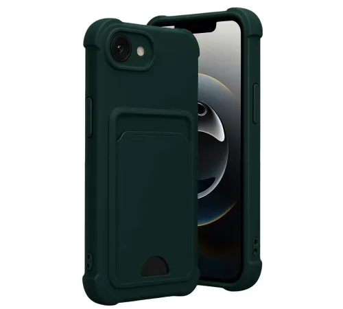 Apple iPhone 16E Kelvin Kartvizitli Silikon - Koyu Yeşil