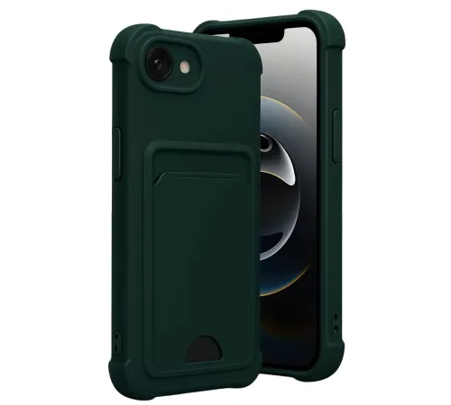 Apple iPhone 16E Kelvin Kartvizitli Silikon - Koyu Yeşil