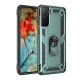 Samsung Galaxy S21 Kılıf Sofya Yüzüklü Silikon Kapak - Yeşil