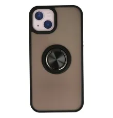 Apple iPhone 15 Kılıf Montreal Yüzüklü Silikon Kapak - Siyah