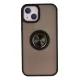 Apple iPhone 15 Kılıf Montreal Yüzüklü Silikon Kapak - Siyah