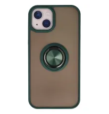 Apple iPhone 15 Kılıf Montreal Yüzüklü Silikon Kapak - Yeşil