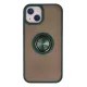 Apple iPhone 15 Kılıf Montreal Yüzüklü Silikon Kapak - Yeşil