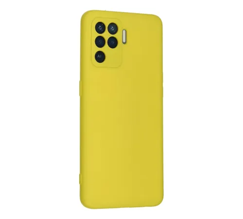 Reno 5 Lite Kılıf Nano içi Kadife Silikon - Sarı