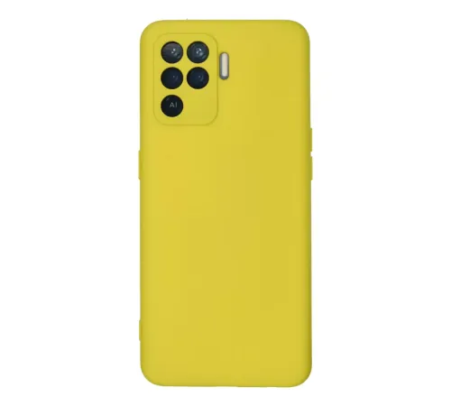 Reno 5 Lite Kılıf Nano içi Kadife Silikon - Sarı