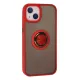 Apple iPhone 15 Kılıf Montreal Yüzüklü Silikon Kapak - Kırmızı