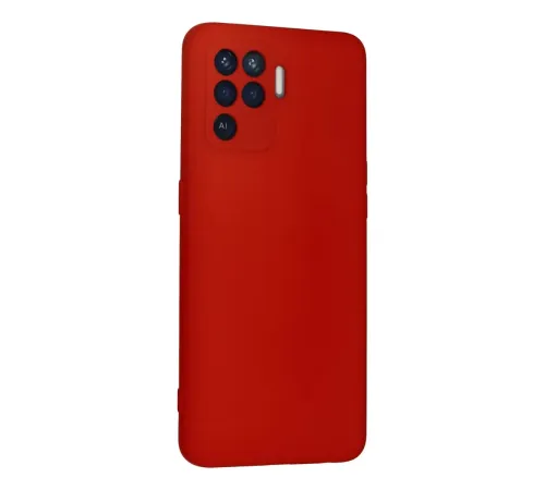 Reno 5 Lite Kılıf Nano içi Kadife Silikon - Kırmızı