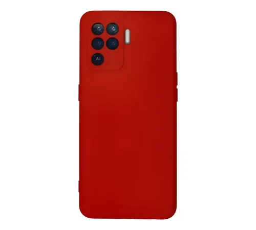 Reno 5 Lite Kılıf Nano içi Kadife Silikon - Kırmızı
