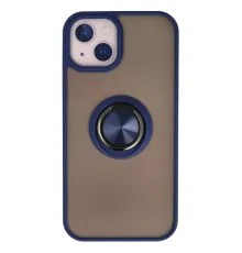 Apple iPhone 15 Kılıf Montreal Yüzüklü Silikon Kapak - Lacivert