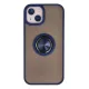Apple iPhone 15 Kılıf Montreal Yüzüklü Silikon Kapak - Lacivert