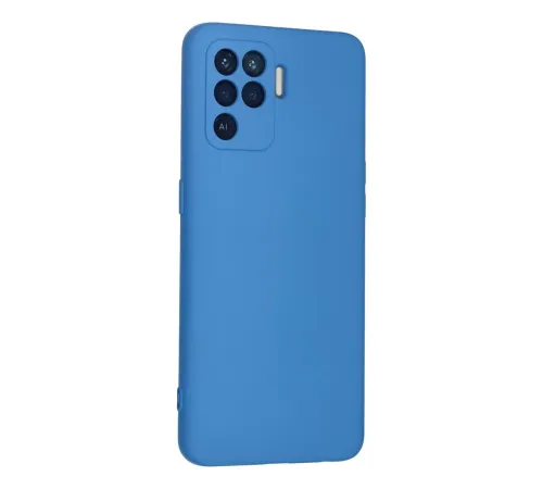 Reno 5 Lite Kılıf Nano içi Kadife Silikon - Mavi