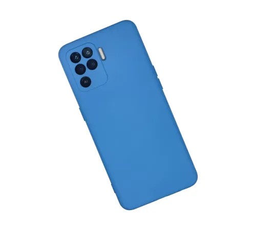 Reno 5 Lite Kılıf Nano içi Kadife Silikon - Mavi