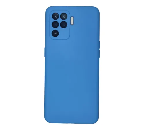 Reno 5 Lite Kılıf Nano içi Kadife Silikon - Mavi