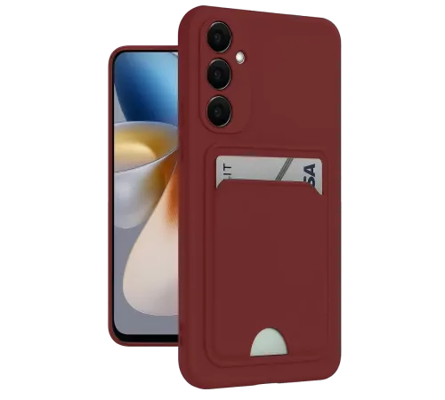 Samsung Galaxy M15 Kelvin Kartvizitli Silikon - Bordo