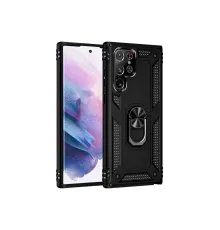 Samsung Galaxy S21 Ultra Kılıf Sofya Yüzüklü Silikon Kapak - Siyah