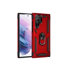 Samsung Galaxy S21 Ultra Kılıf Sofya Yüzüklü Silikon Kapak - Kırmızı