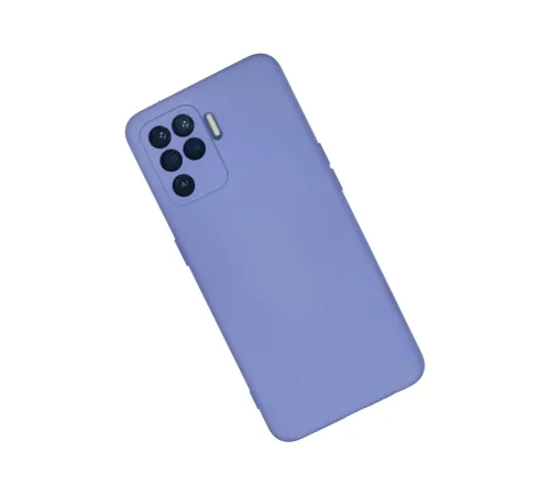Reno 5 Lite Kılıf Nano içi Kadife Silikon - Lila