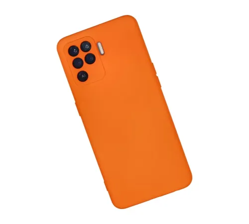 Reno 5 Lite Kılıf Nano içi Kadife Silikon - Turuncu