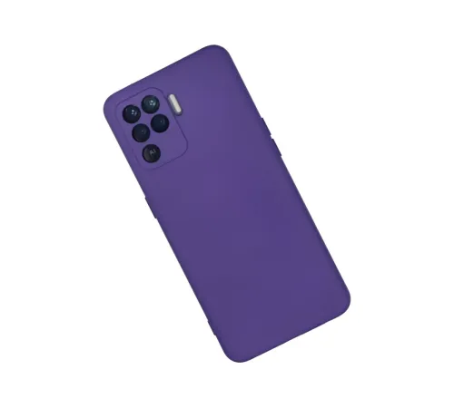 Reno 5 Lite Kılıf Nano içi Kadife Silikon - Mor