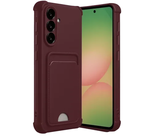 Samsung Galaxy A36 Kılıf Kelvin Kartvizitli Silikon - Bordo
