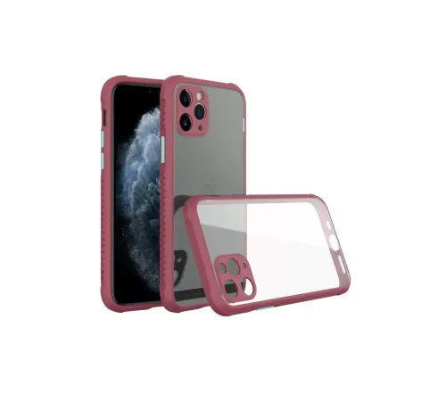Apple iPhone 11 Pro Kılıf Miami Şeffaf Silikon - Fuşya
