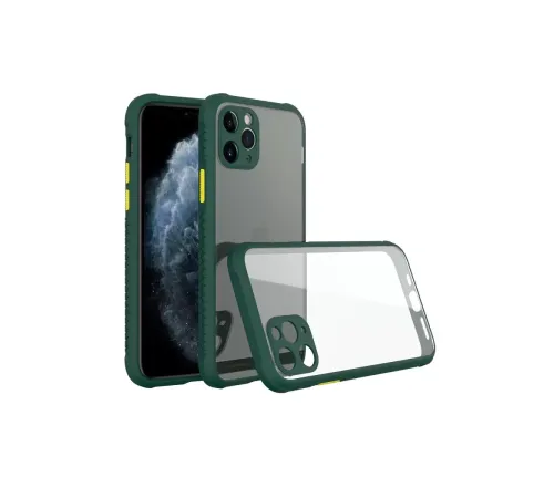 Apple iPhone 11 Pro Kılıf Miami Şeffaf Silikon - Koyu Yeşil